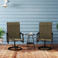 Patio Swivel Chair Set of 2, Swivel Rocker Outdoor Chairs with High Back, for Lawn Garden Backyard Deck, Light Grey - Brown