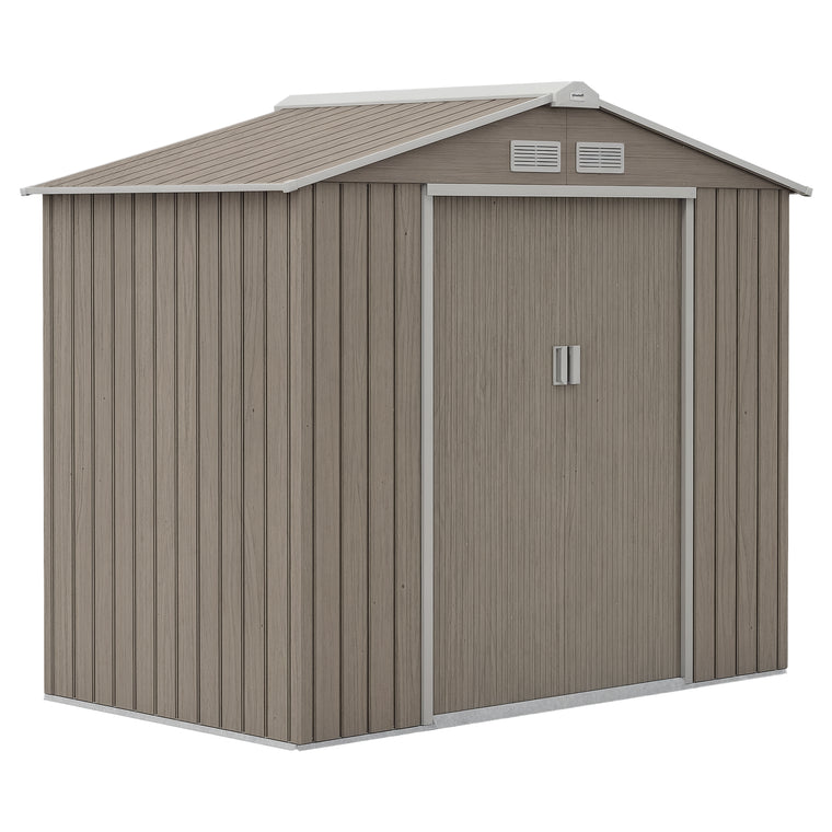 7' x 4' x 6' Metal Tool Shed with Double Doors and Foundation Kit