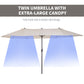 15ft Double-Sided Rectangular Patio Umbrella with Hand Crank