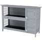 2 Tier Wooden Rabbit Hutch Bunny Pet House Wooden Coop Run, Grey