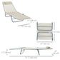 Outdoor Lounge Chair, Portable Adjustable Reclining Seat Folding Chaise Lounge Patio Camping Beach Tanning Chair Bed with Pillow, Beige