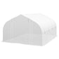 13 x 9.8ft Walk-in Polytunnel Greenhouse, Zipped Roll Up Sidewalls, Mesh Door, 8 Mesh Windows, Plant Labels and Gloves, Wind Resistance, White