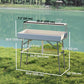 3.5ft Folding Ice Cooler Table with Drain, 2-Tier Outdoor Patio Party Cooler, Fishing Cleaning Table with Storage Shelf for Picnic BBQ Camping Wedding, White