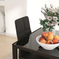 3-Piece Rectangular Glass Kitchen Table and Chairs with Metal Frame and Faux Leather Upholstery for Dining Room, Black