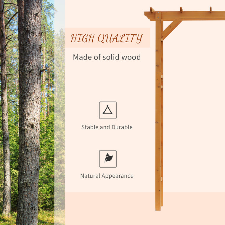 85" Orange Wooden Garden Arbour with Trellis