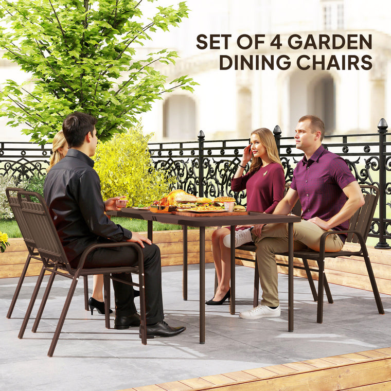 Stackable Outdoor Dining Chairs, Set of 4