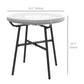 Rattan Side Table, Round Outdoor Table, with Round PE Rattan and Tempered Glass Table Top for Patio, Garden, Dark Grey