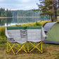 62" W Double Seat Camping Chair Folding Lawn Loveseat w/ Storage Pocket & Cup Holder Compact in a Bag for Outdoor, Beach, Picnic, Hiking, Travel, Green