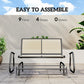 Outdoor Glider Bench, 2 Person Patio Glider Chair, Gliding Outdoor Garden Loveseat Swing Bench with Breathable Mesh Fabric, Steel Frame for Backyard, Porch, Cream White