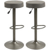 Set of 2 Adjustable Swivel Bar Stools with Footrest