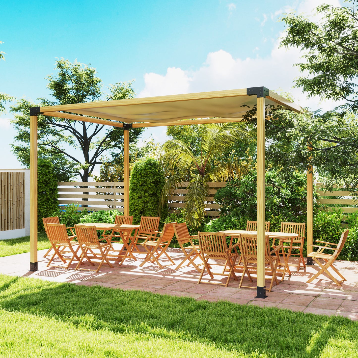 8PCS Pergola Kit, Pergola Brackets with 3-Way & 4-Way Corner Brackets for 4"x4" (Actual 3.6"x3.6") Lumber
