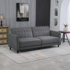 Convertible Bed with Couch, Button Tufted Fabric Sofa Bed with Adjustable Back for Living Room, Charcoal Grey