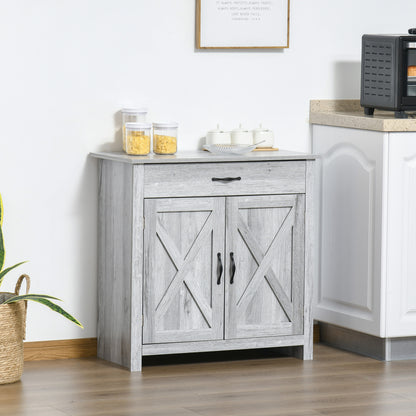Farmhouse Sideboard Buffet with Barn Doors - Grey