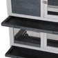 Wooden Rabbit Hutch Elevated Pet House Bunny Cage Small Animal Habitat with Slide-out Tray Lockable Door Openable Top for Indoor 58" x 18" x 35" Grey