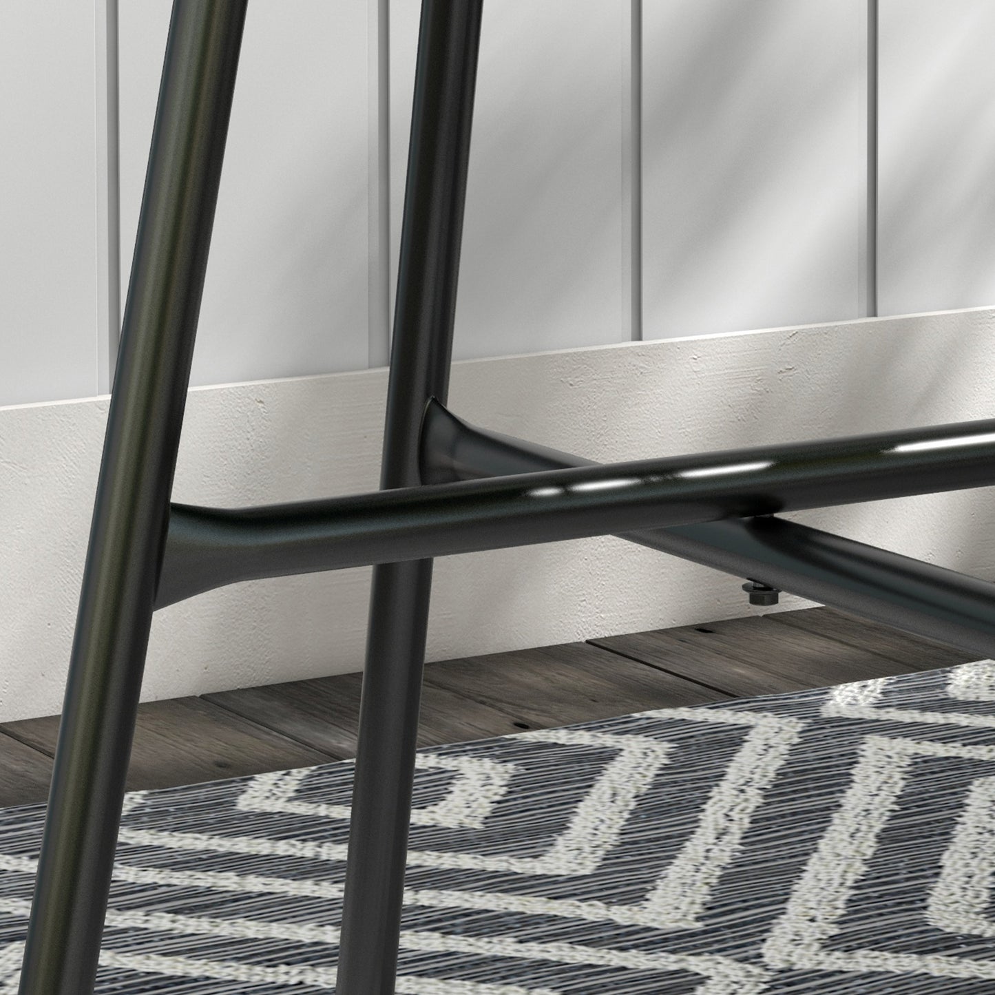 Rattan Side Table, Round Outdoor Table, with Round PE Rattan and Tempered Glass Table Top for Patio, Garden, Dark Grey