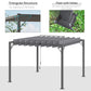 9.7' x 9.7' Outdoor Pergola with Retractable Roof, Aluminium Louvered Pergola Canopy Gazebo for Lawn Garden Patio, Grey