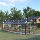 20' x 8' x 6.9' Walk-in Greenhouse with Adjustable Roof Vent, Rain Gutter and Sliding Door for Winter, Large Aluminum Greenhouse, Clear