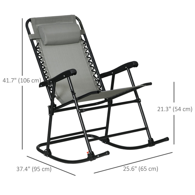 2-Piece Foldable Rocking Chair Set with Mesh Seat