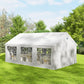 20' x 13' Party Tent, Heavy Duty Gazebo Canopy with Windows, Outdoor Party Wedding Tent with 4 Removable Sidewalls White