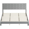 King Platform Bed Frame with Upholstered Headboard