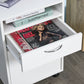 24" Small Filing Cabinet with Open Compartment, Drawer and Wheels, Home Office Storage Cabinet, White