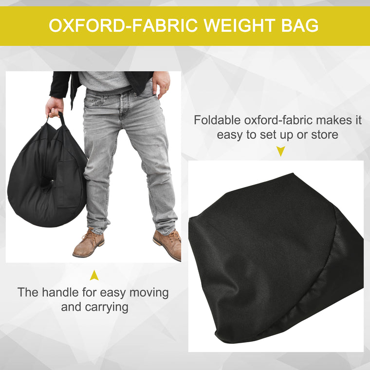19" Black Round Sand Bag Umbrella Base, Up to 88lb