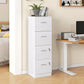 Vertical Filing Cabinet with Lock, 4 Drawer File Cabinet with Adjustable Hanging Bar for A4 and Letter Size, White