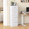 Vertical Filing Cabinet with Lock, 4 Drawer File Cabinet with Adjustable Hanging Bar for A4 and Letter Size, White