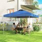 Pop Up Canopy Waterproof Canopy Tent with Carrying Bag for Parties Garden BBQs 9.8' x 9.8', Blue