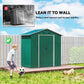 6.5x3.5ft Metal Garden Storage Shed for Outdoor Tool Storage with Double Sliding Doors and Vents, Green