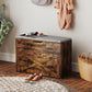 Shoe Storage Bench with Flip Drawer and Lift Top Storage, Entryway Bench with Seat Cushion for Hallway, Rustic Brown