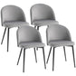 Modern Dining Chairs, Mid-Back Velvet-touch Upholstery Side Chair, Table Chair for Living Room, Dining Room, Grey, Set of 4