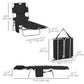 Folding Outdoor Lounge Chair, 5-Level Tanning Chair with Face Hole, Side Pocket, Carry Strap for Beach Pool, Black