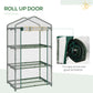 3 Tier Mini Greenhouse, Portable Outdoor Flower Stand with Shelf Clips, Indoor Greenhouse with Plastic Cover and Steel Frame, Transparent, 27" x 19" x 49"