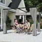 10' x 10' Retractable Pergola Canopy with Sidewalls, Metal Outdoor Gazebo Sun Shade Shelter, Light Grey