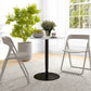 Modern Kitchen Table for 2 People, Round Dining Table with Steel Base for Living Room, Dining Room, White Marble