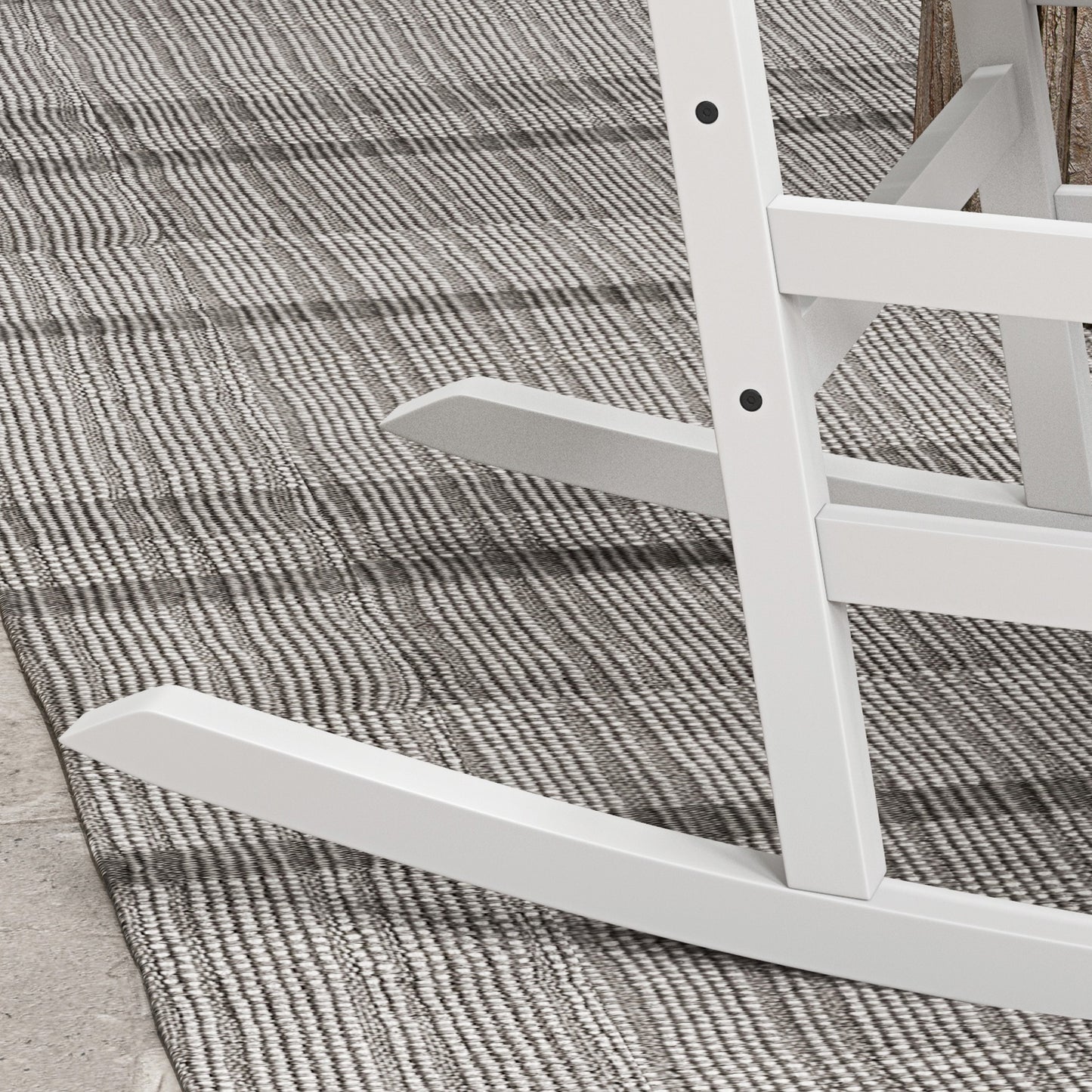 Wooden Patio Rocking Chairs Set of 2, Outdoor Rocker Chairs with Wide Armrests, High Back for Garden, Balcony, White