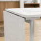 Six-Seater Drop-Leaf Dining Table with Wheels, White
