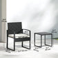 Outdoor Bistro Set, 3 Piece Wicker Patio Furniture Set with Glass Top Table and Cushions for Porch, Balcony, Cream White