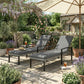 Chaise Lounge Chairs Outdoor, Set of 2 Wicker Patio Lounge Chairs with 5-Level Adjustable Backrest, Cushion
