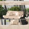 3-Seat Convertible Patio Swing Chair with Adjustable Canopy