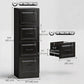 4 Drawer File Cabinet with Lock, Vertical Filing Cabinet with Adjustable Hanging Bars for A4 and Letter Size, Black