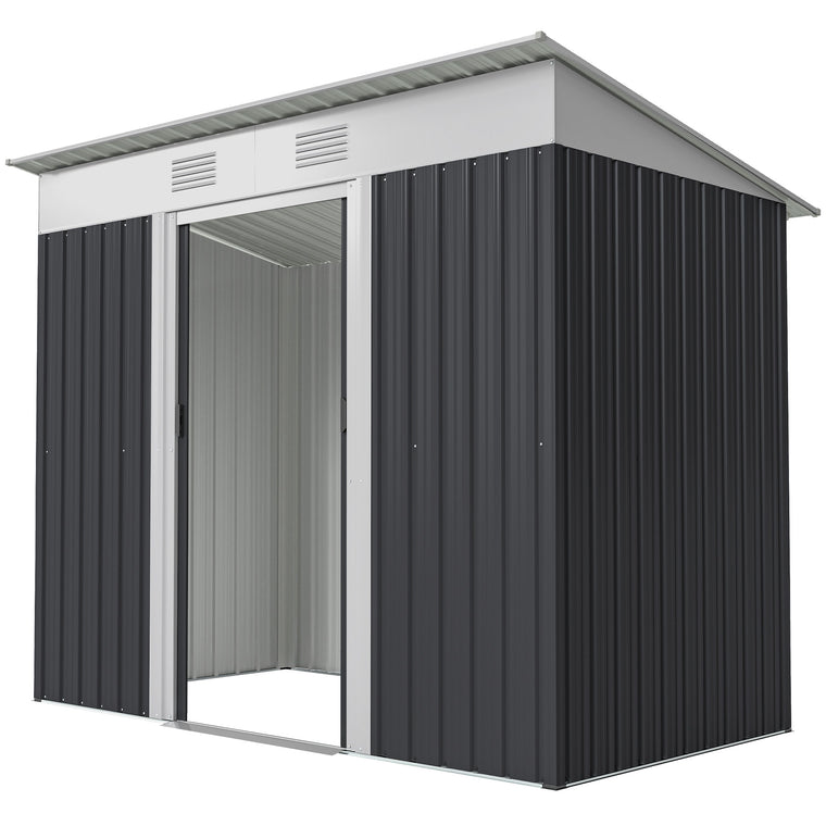 7' x 4' Garden Shed with Lockable Sliding Doors and Vents