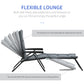 Foldable Lounge Chair, Reclining Patio Sun Lounger with 6-Position Adjustable Back, Grey