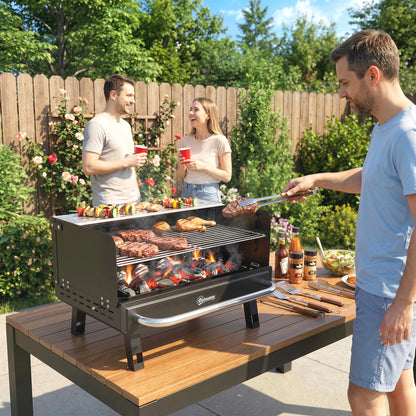 Portable Charcoal BBQ Grill with Foldable Legs