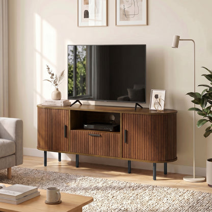 60" TV Stand with Curved Sliding Doors
