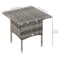 20" Patio Wicker Coffee Table, Outdoor Coffee Table with Plastic Board Underneath the Woven Tabletop for Patio, Garden, Balcony, Black