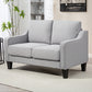 Loveseat Sofa, Modern Couch with Pocket Spring, Linen Upholstered, Thick Padded, Light Grey