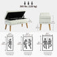 Storage Ottoman with Lid, Velvet Upholstered Storage Bench with Wood Legs for Living Room, Cream White