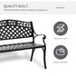 Outdoor Garden Bench, 40" Patio Bench with Aluminum Frame and Armrests, 2-Person Patio Loveseat with Floral Pattern for Park, Porch, Yard, Lawn, 485 LBS Capacity